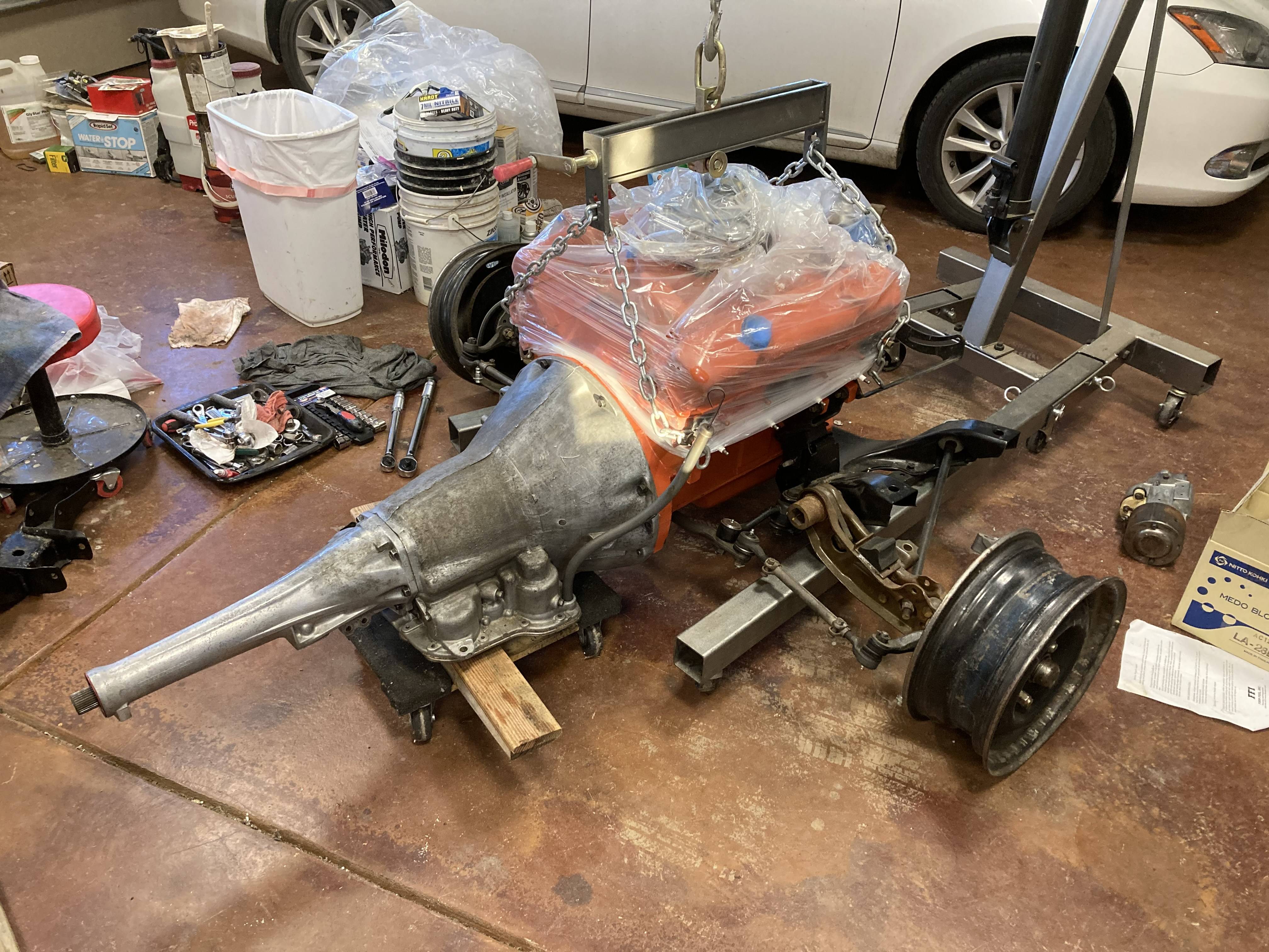 1 engine and transmission installed on K-frame.JPG