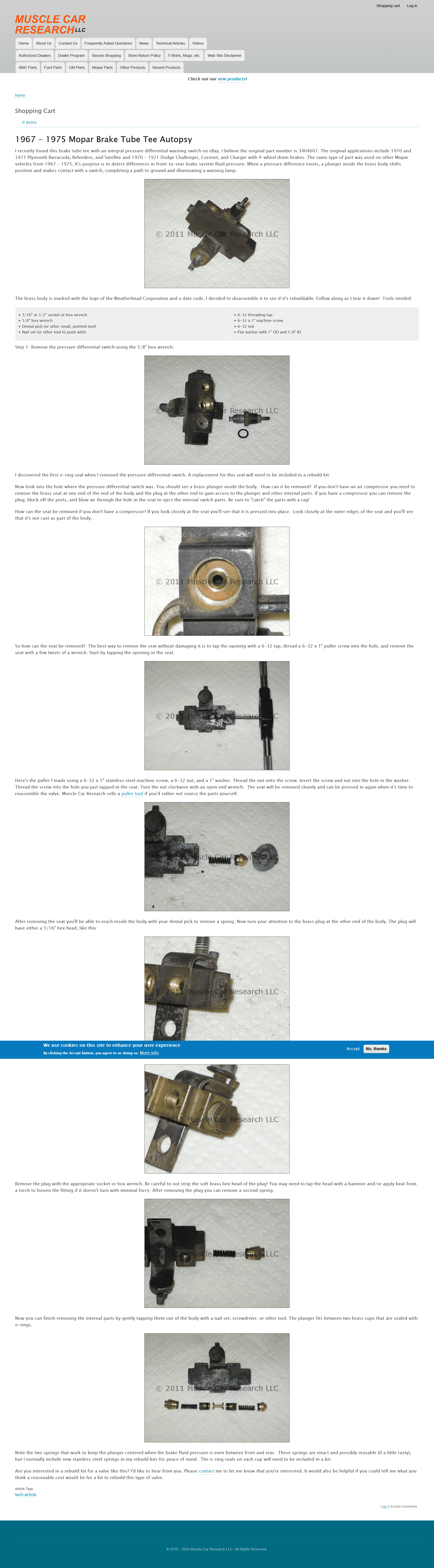 1967 - 1975 Mopar Brake Tube Tee Autopsy Muscle Car Research LLC.png