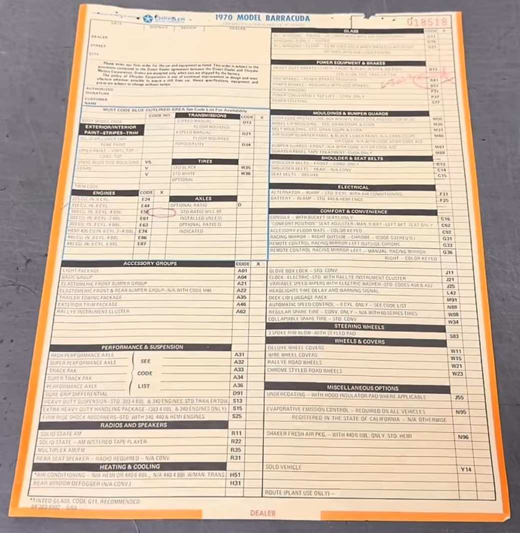 1970 Barracuda Dealer Order Sheet VON 018518 order form.jpg