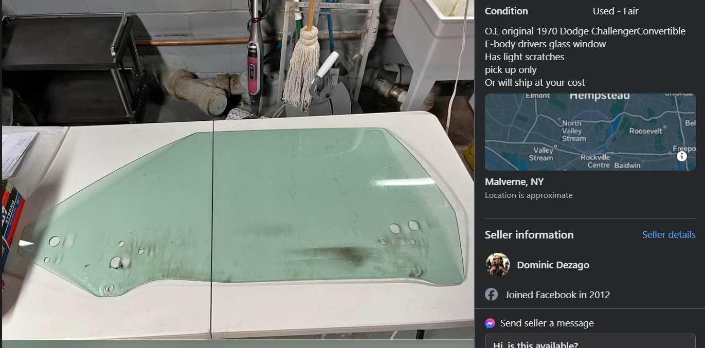 1970 Dodge ChallengerConvertible E-body drivers glass window.jpg