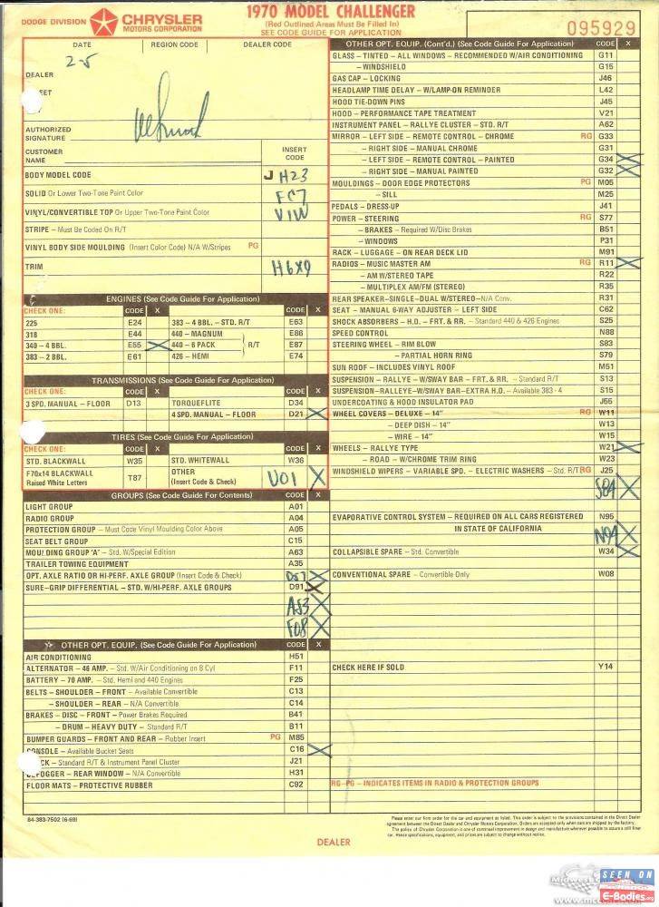 1970 Model Challenger Dealer Order Form with VON 095929_Portrait.jpg