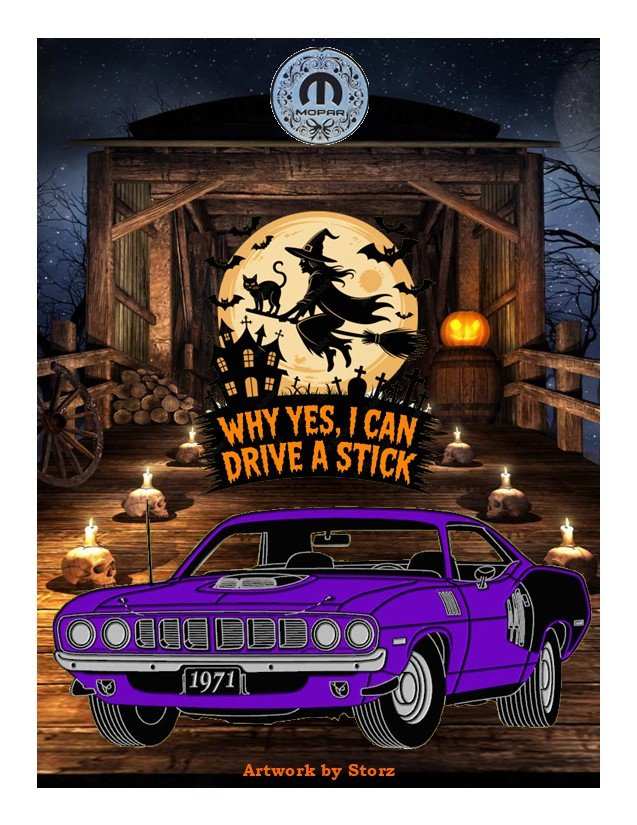 2025 1971 Cuda frnt angle covered bridge Halloween Drive Stick.jpg