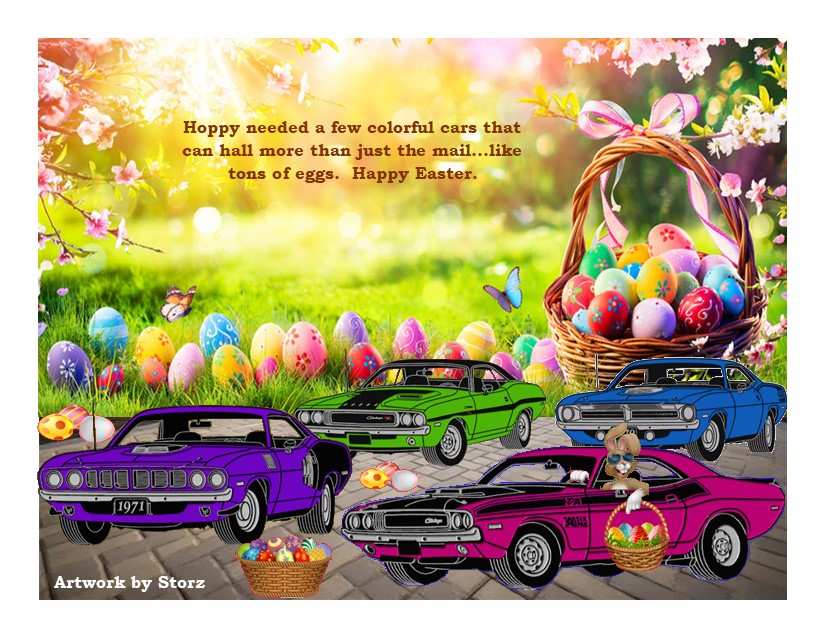 2025 4 E BODY CARS WITH HOPPY THE EASTER BUNNY DRIVER.jpg