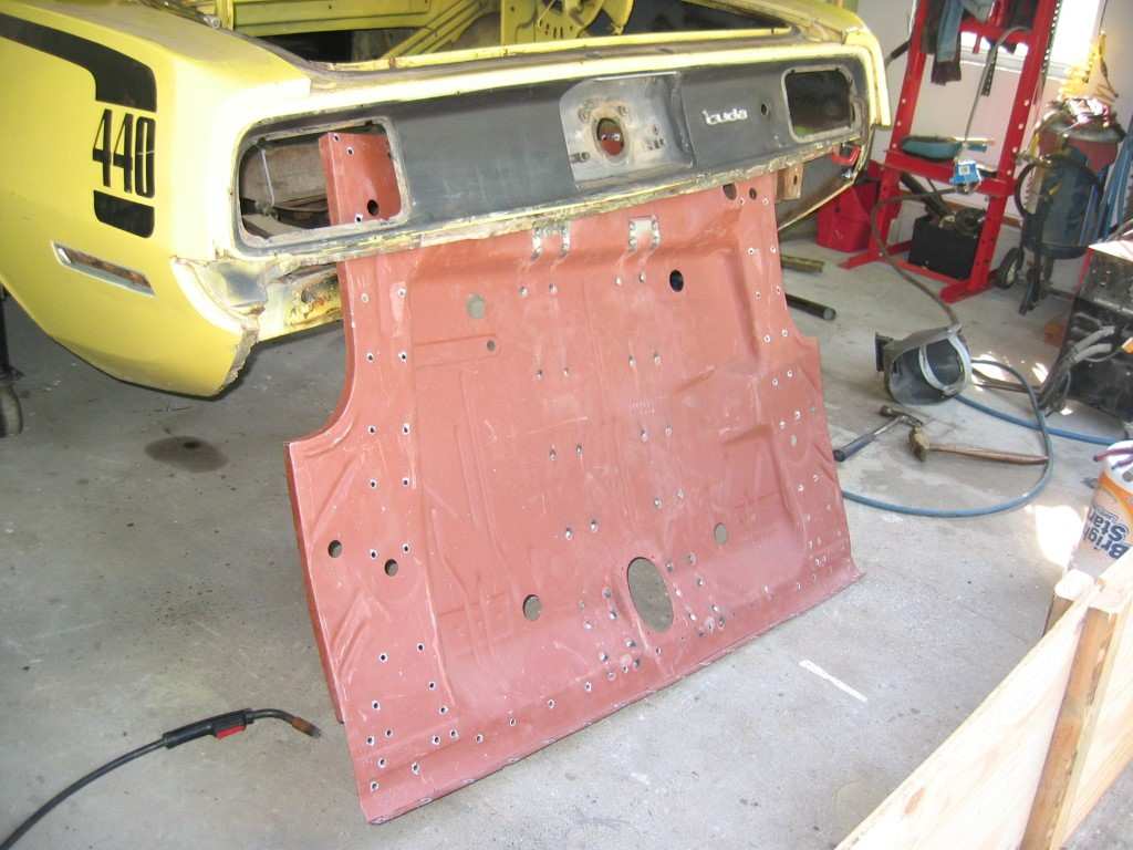 One piece Trunk Floor Install - Rear Cross Member Removed.jpg
