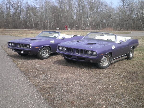 Two 71 Cuda convertibles
